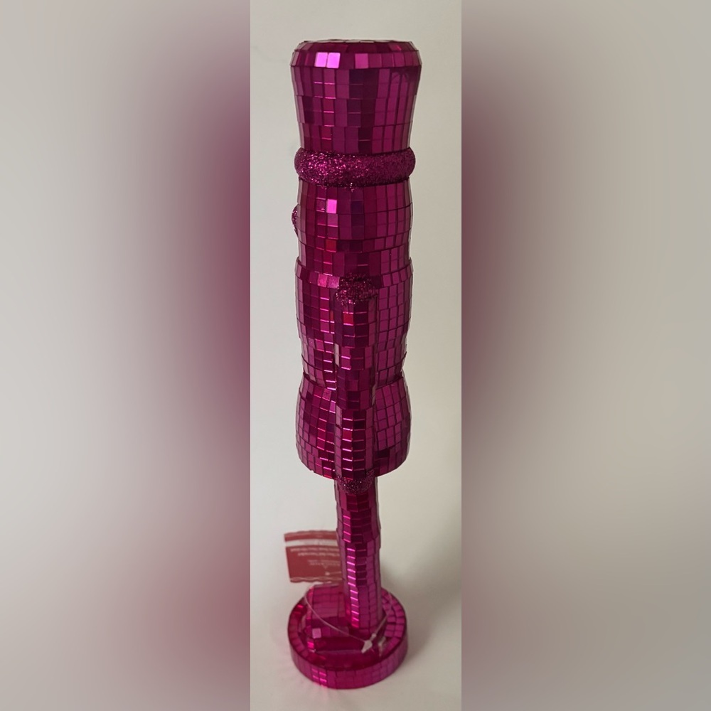 Ashland Christmas mirror disco ball nutcracker NWT NEW Xmas pink 13” - Picture 6 of 8